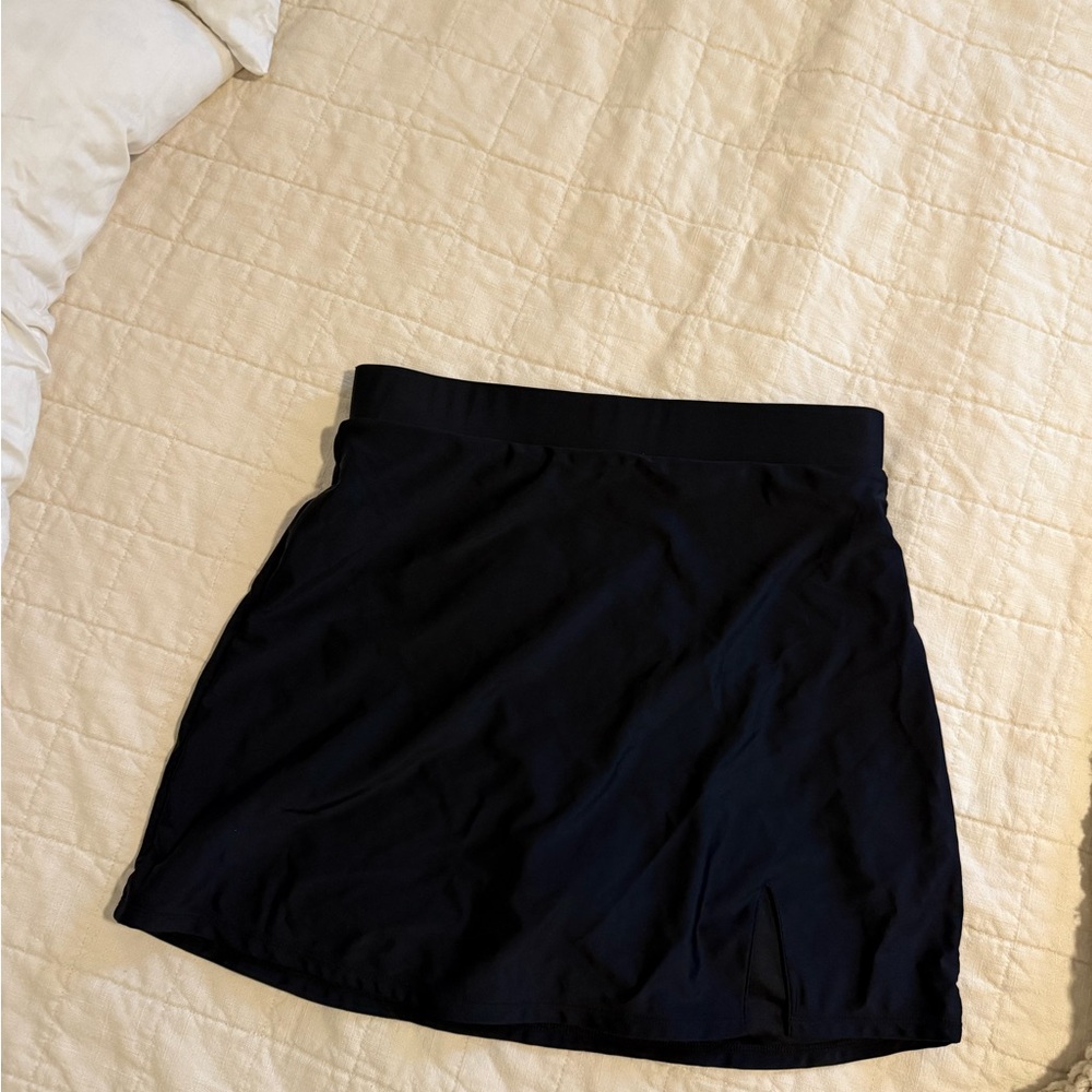 Geode Swim Black Women's Swim Skirt with small slit